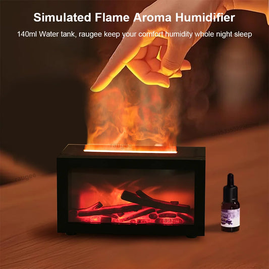 EmberMist simulated flame aroma humidifier with 140ml water tank